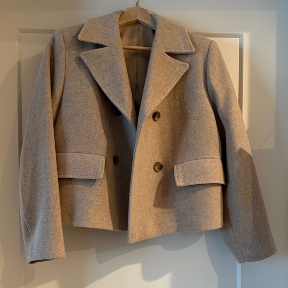 & Other Stories Jackets & Blazers - & Other Stories Stockholm Atelier Manteco Wool Blend Short Jacket Sand US 2